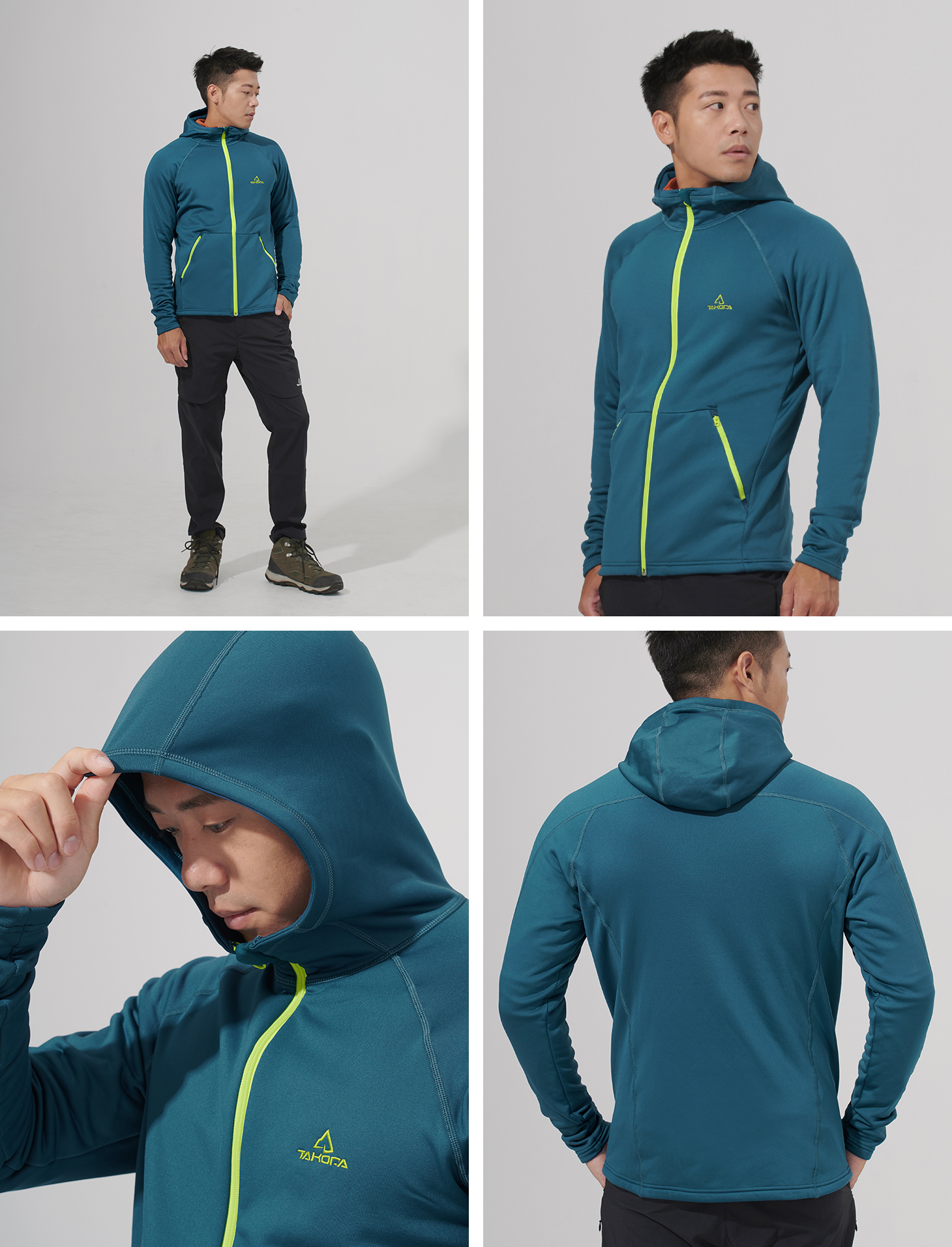 TAKODA 中層刷毛連帽外套 男款 暗岩藍 TAKODA 中層刷毛連帽外套 男款 暗岩藍