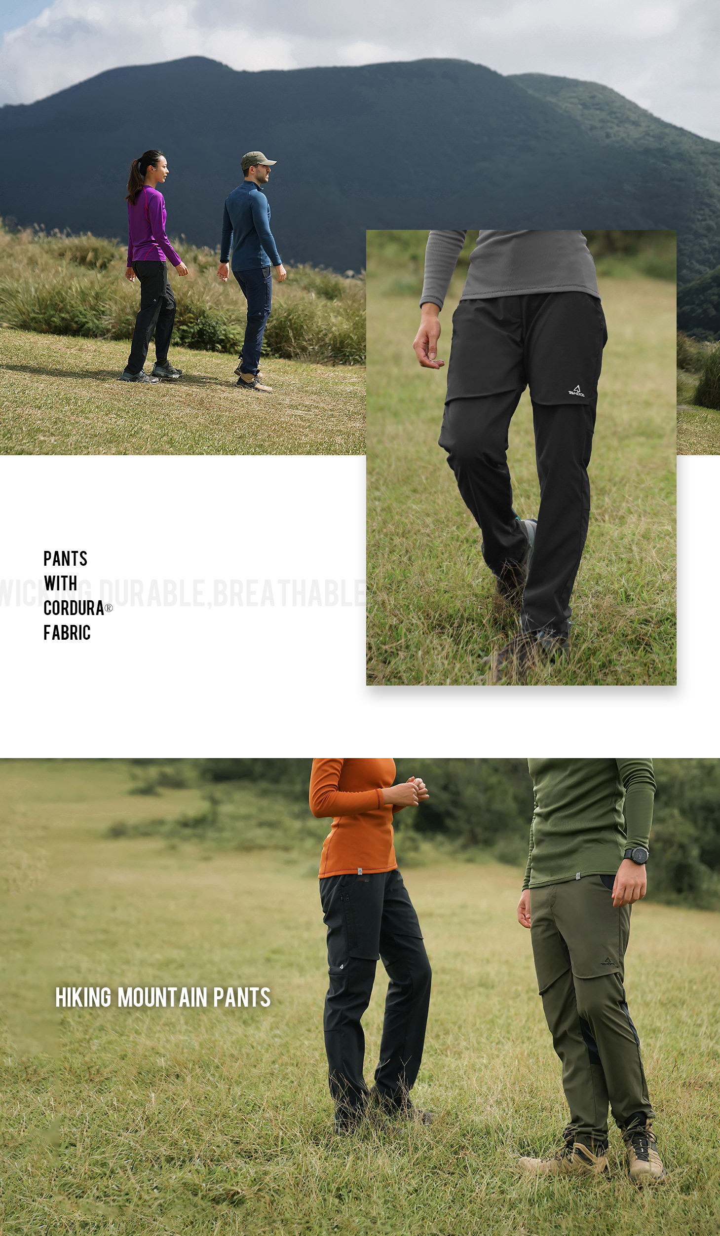 TAKODA Cordura&reg;耐磨防風防潑登山長褲 女款 黑色