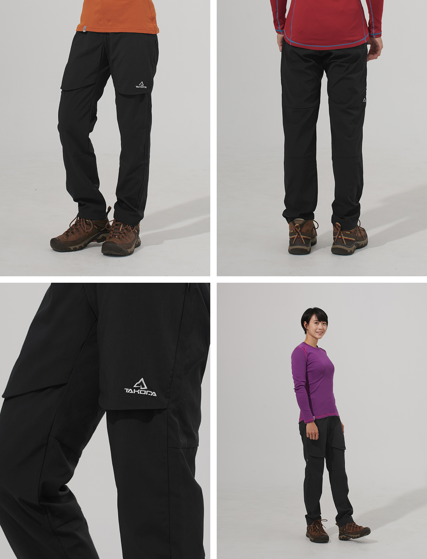 TAKODA Cordura&reg;耐磨防風防潑登山長褲 女款 黑色