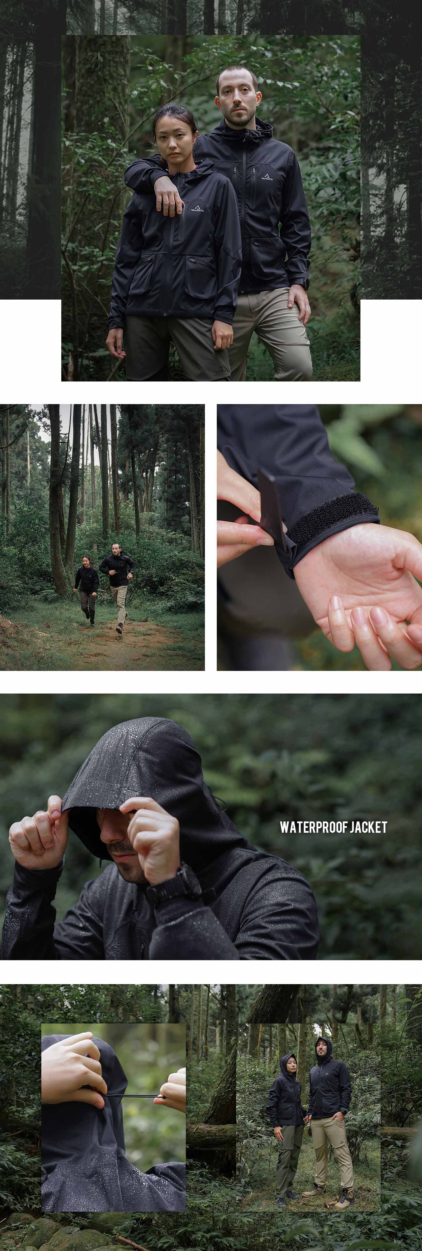 TAKODA 彈性全防水降噪外套 男款 黑色