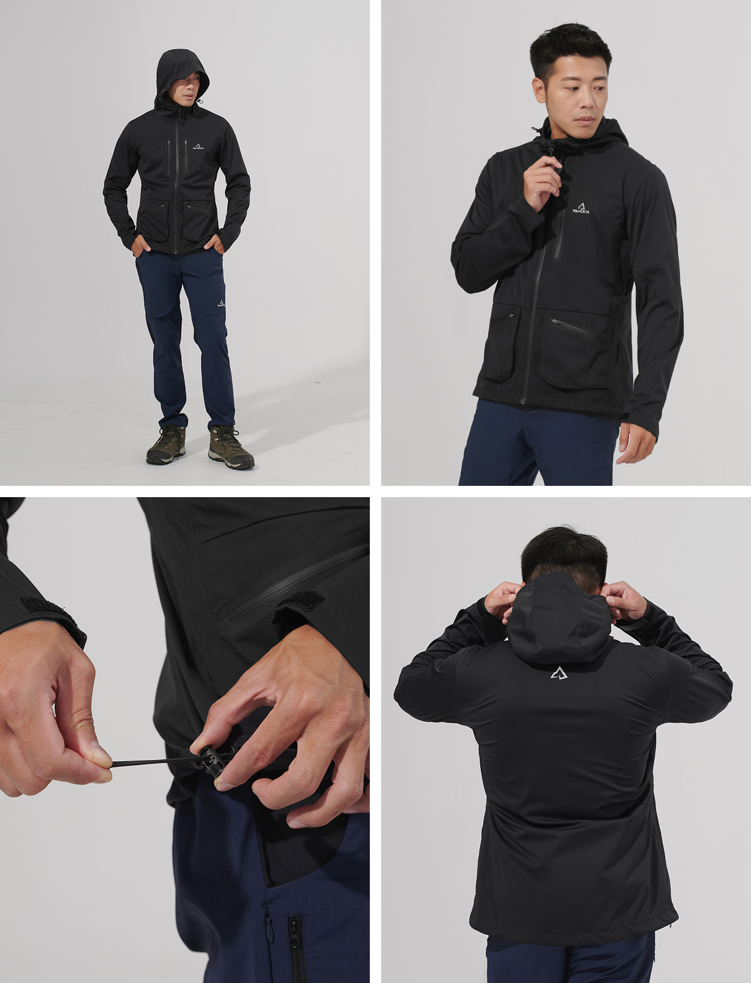 TAKODA 彈性全防水降噪外套 男款 黑色