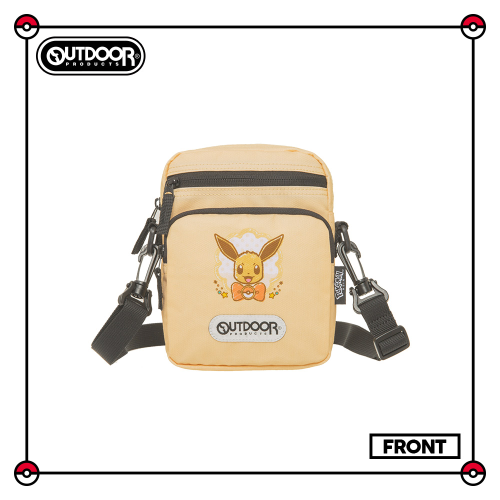 【OUTDOOR】寶可夢Pokemon-手繪風伊布直式側背包-奶茶色 ODGO21B02BE