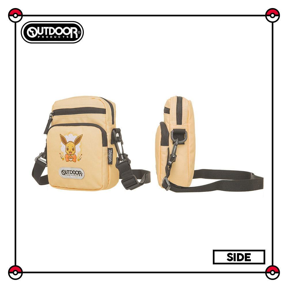 【OUTDOOR】寶可夢Pokemon-手繪風伊布直式側背包-奶茶色 ODGO21B02BE