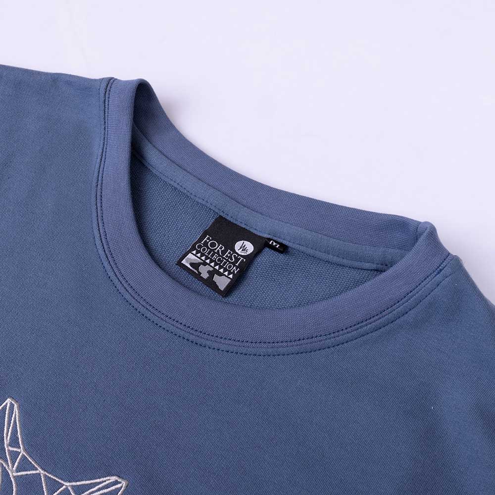 幾何貓頭鷹刺繡中性款TEE