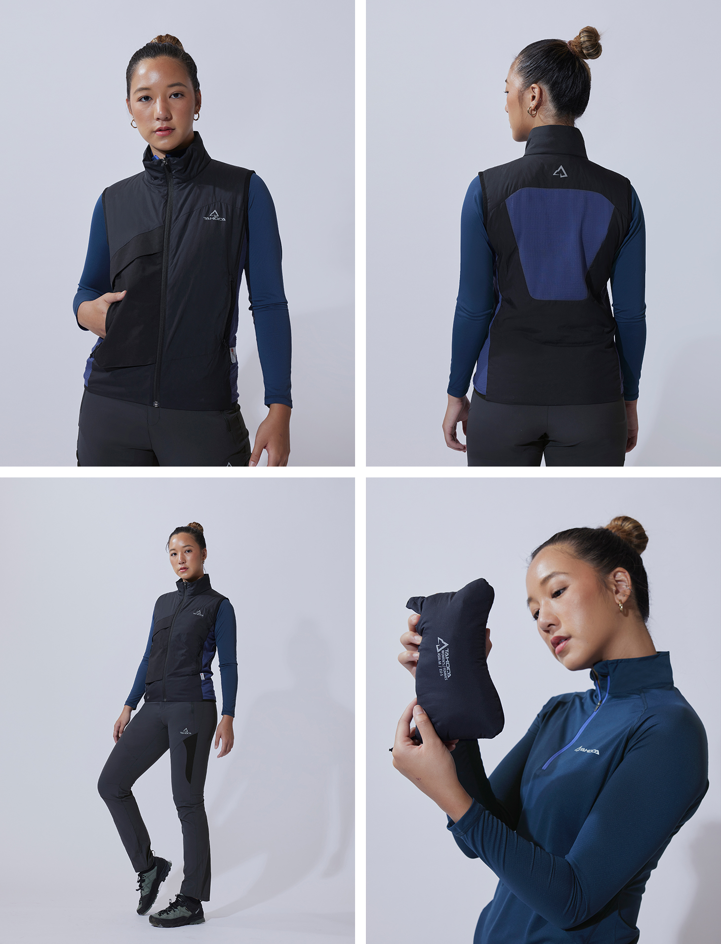 TAKODA 輕量防風科技保溫棉登山背心 女款 黑色