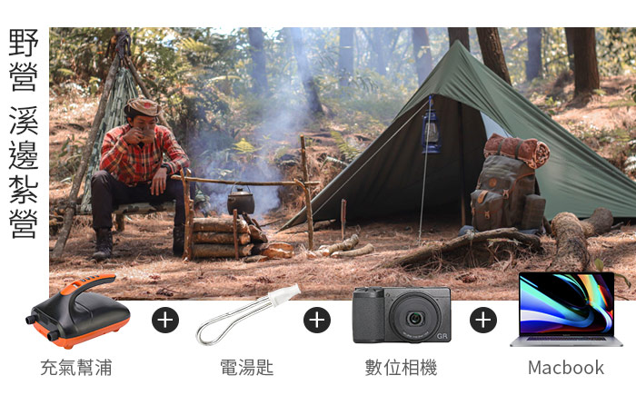 充氣幫浦+GR+電湯匙數位相機+Macbook