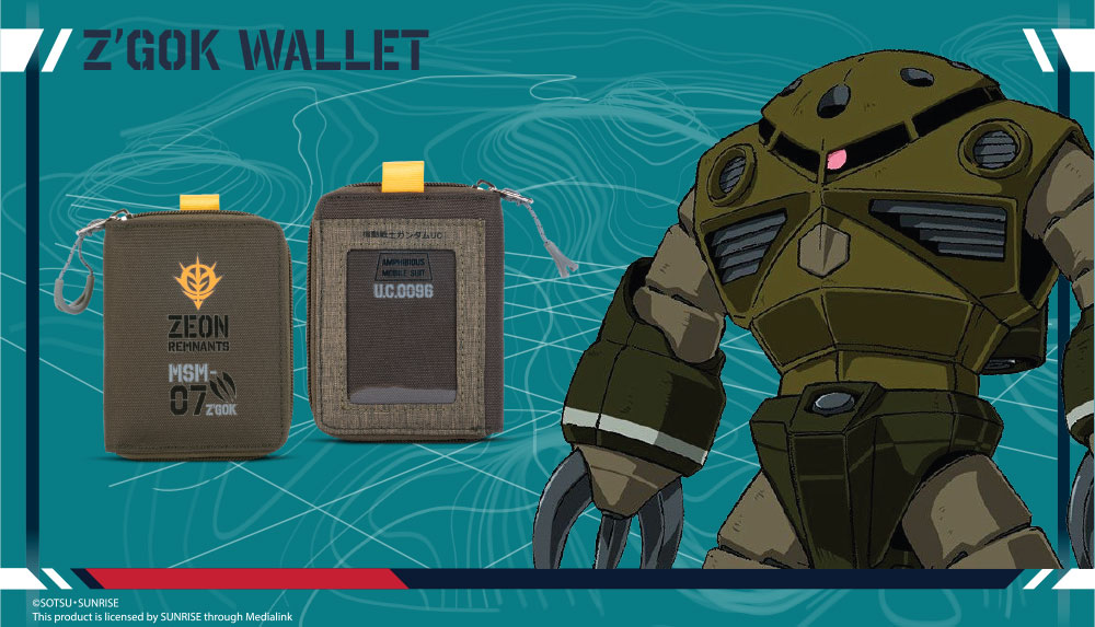 【獨角獸鋼彈聯名系列】MSM-07 茲寇克 掛頸式票卡零錢包 #綠 GUCW76299-06