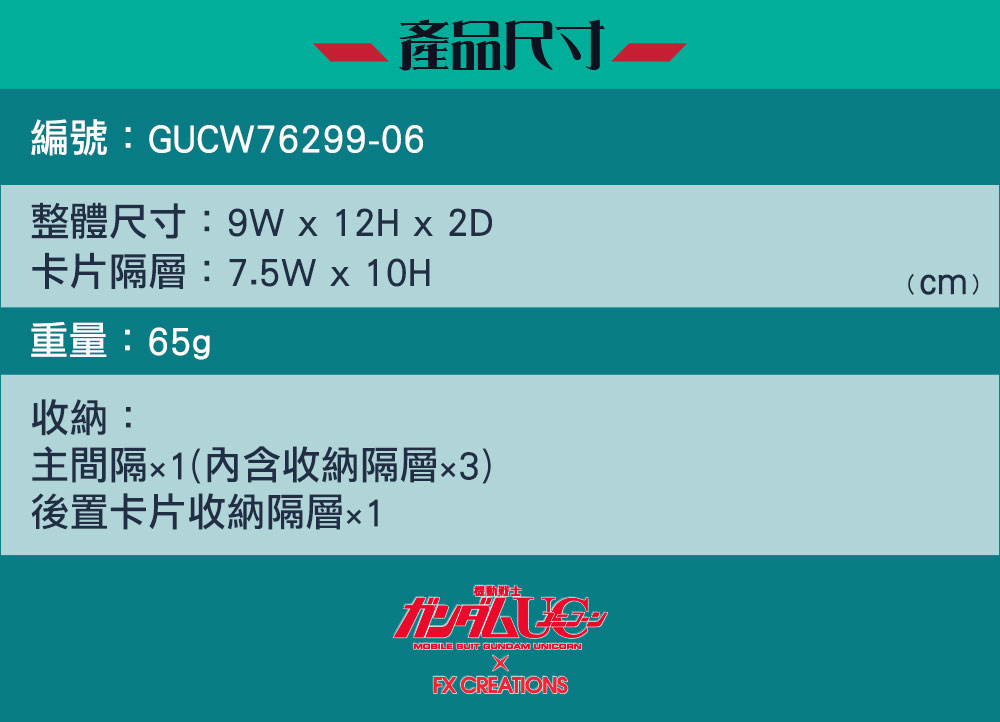 【獨角獸鋼彈聯名系列】MSM-07 茲寇克 掛頸式票卡零錢包 #綠 GUCW76299-06