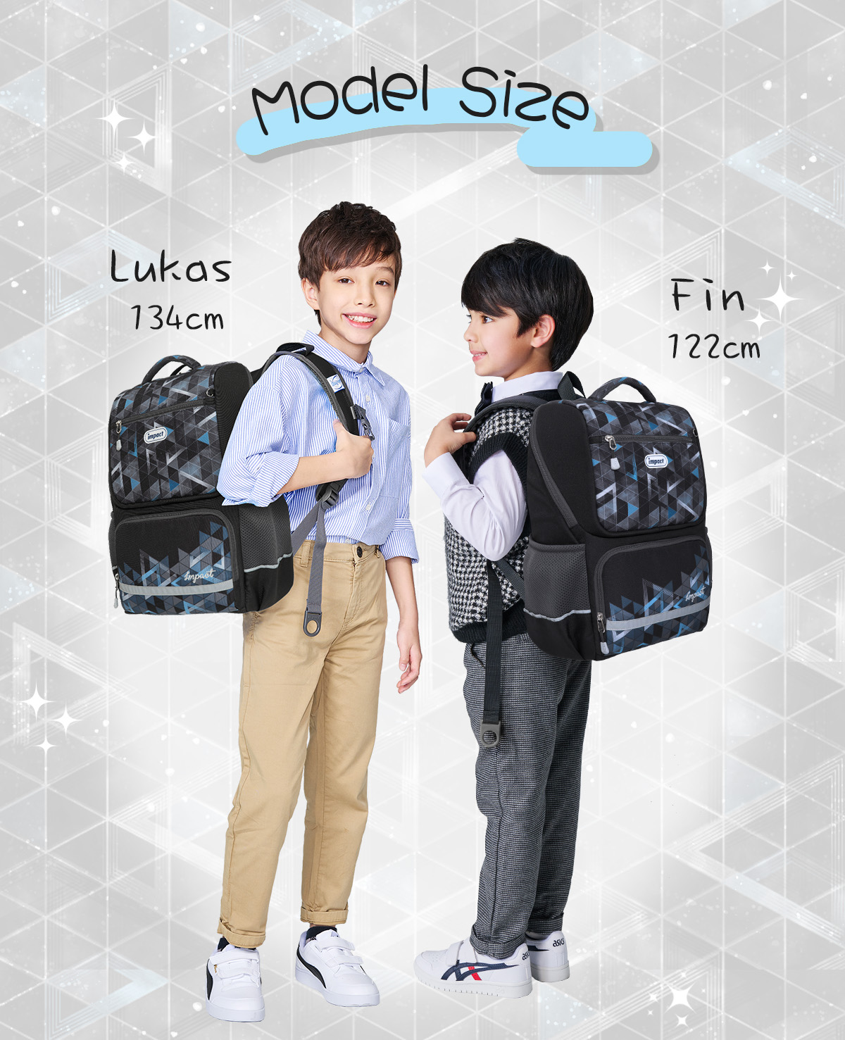 impact 怡寶 - 銀河系成長型護脊書包-黑色(IM00369BK)|身高130cm以上適用|精選好禮兩件組(運動襪、筆袋)