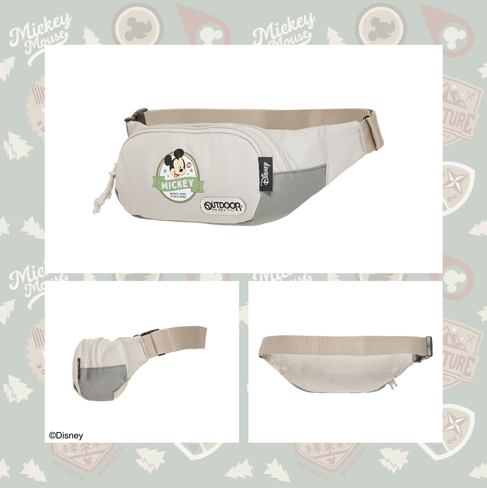 【OUTDOOR】迪士尼Disney-米奇與好朋友腰包-灰綠色 ODDY22D05GG