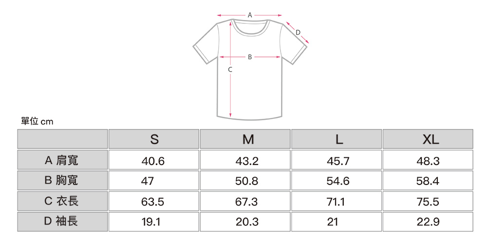 中性款尺寸 中性款尺寸