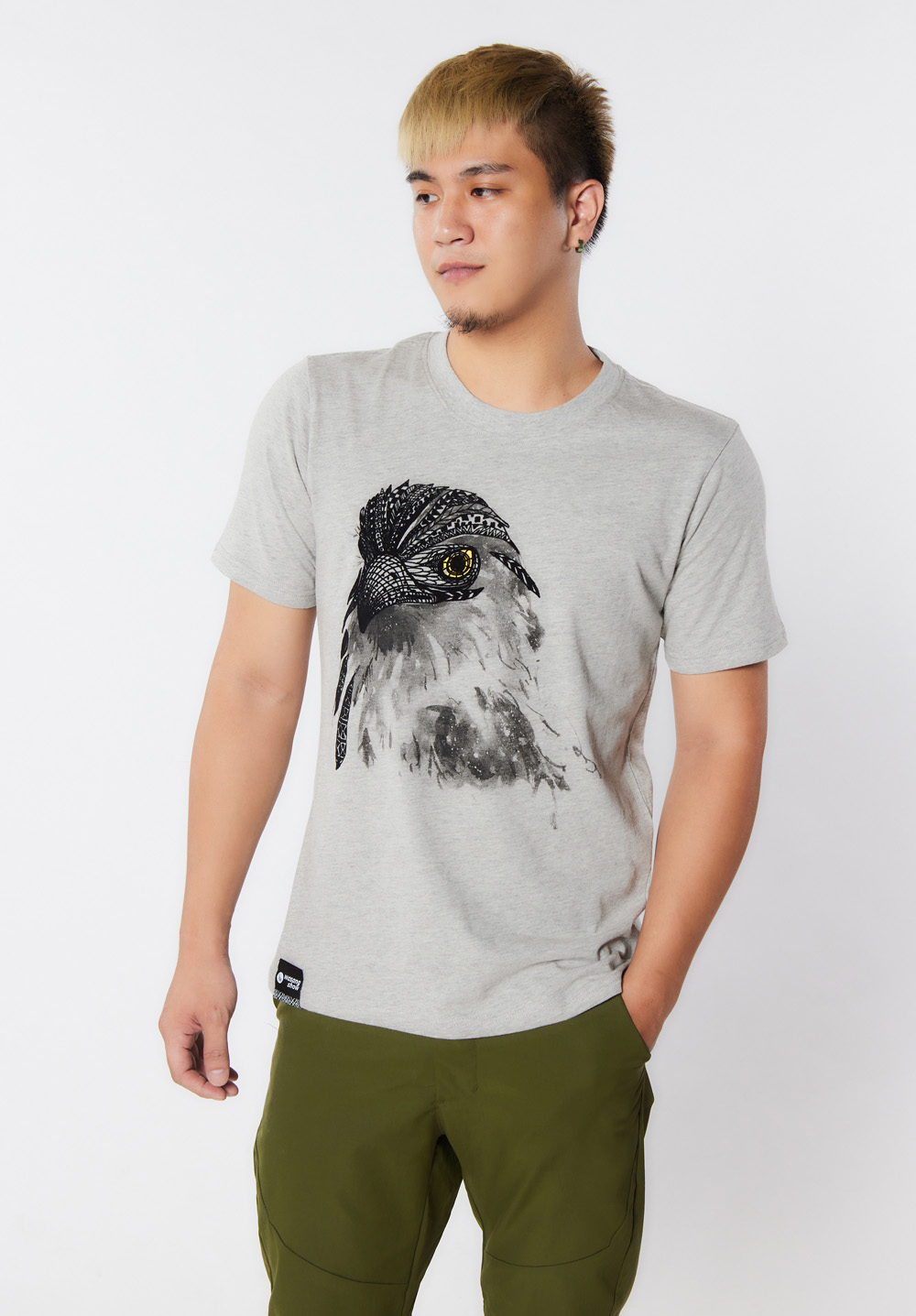 大冠鷲植絨TEE中性款(灰) 大冠鷲植絨TEE中性款(灰)