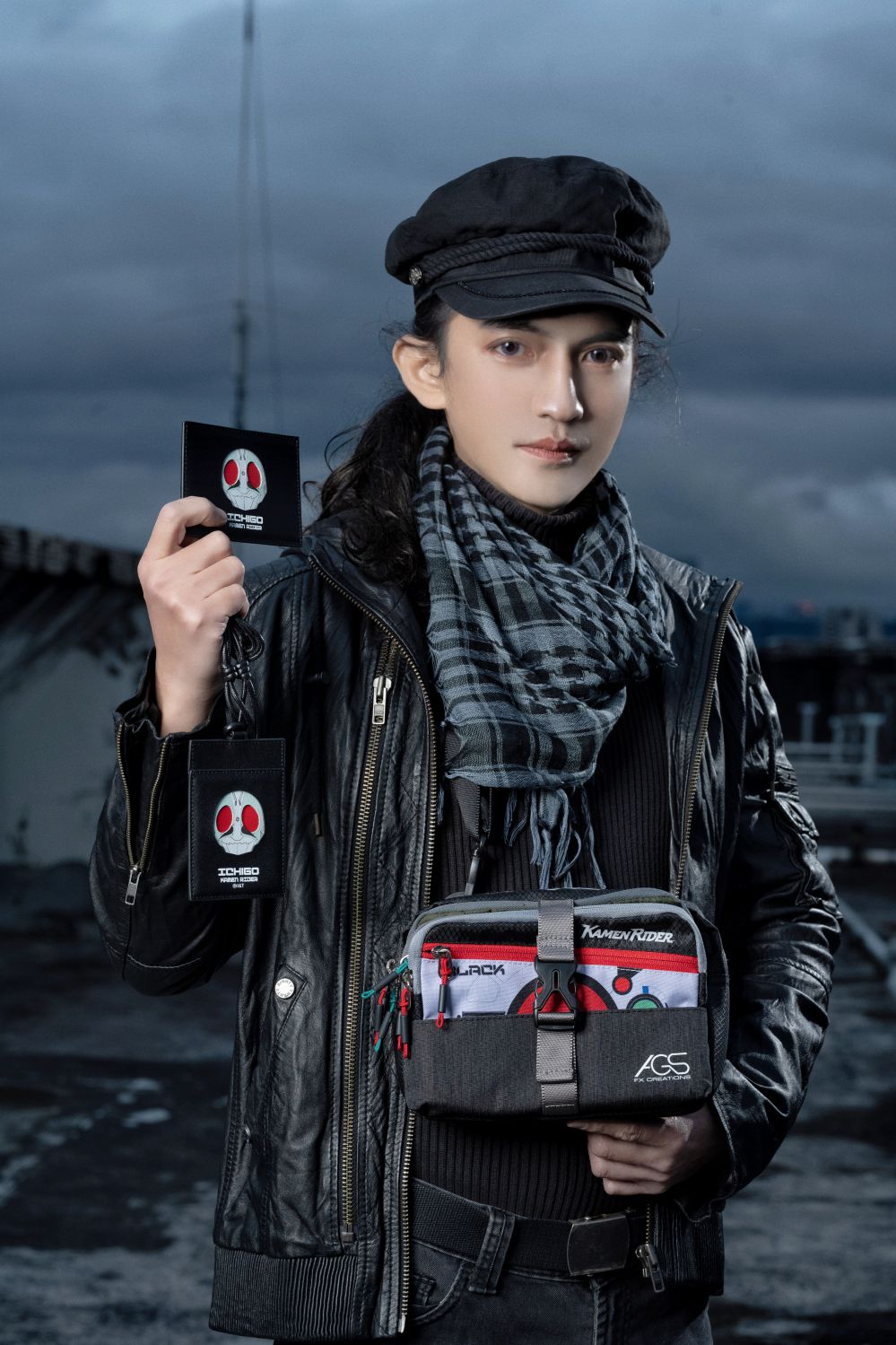 【假面騎士】1號 真皮證件套 #黑 KMRW003-01