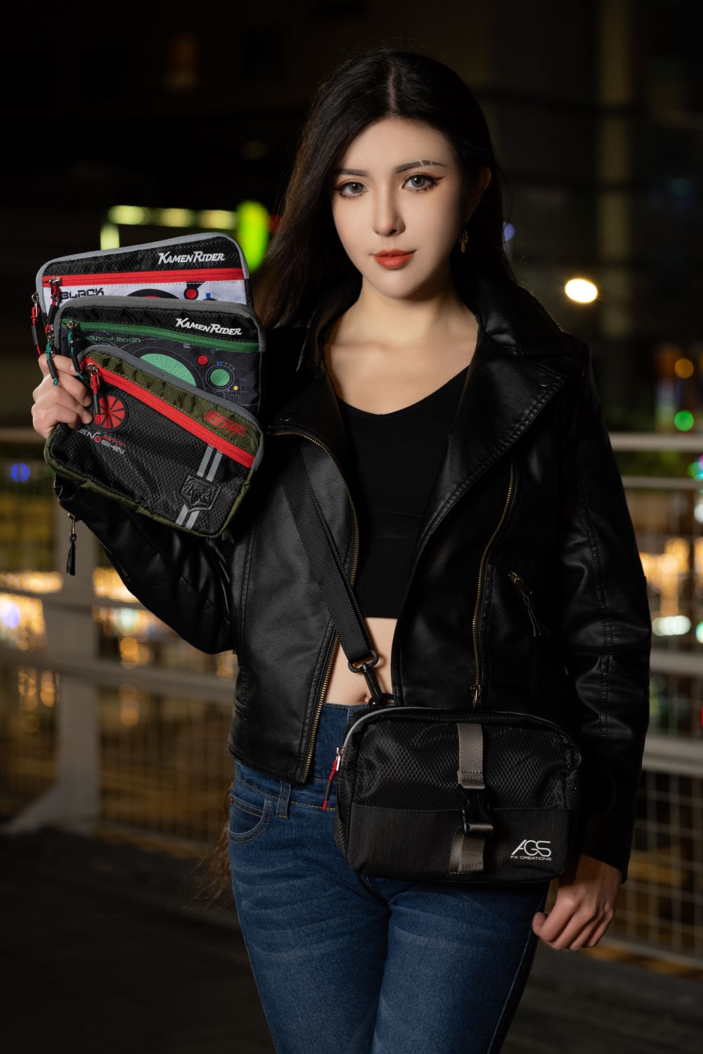 【假面騎士】1號 側背/腰包兩用包 #綠 KMR76383AP-A