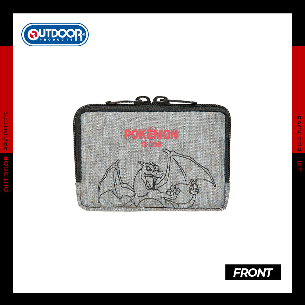 【OUTDOOR】寶可夢Pokemon-噴火龍零錢包-灰色 ODGO22E06GY