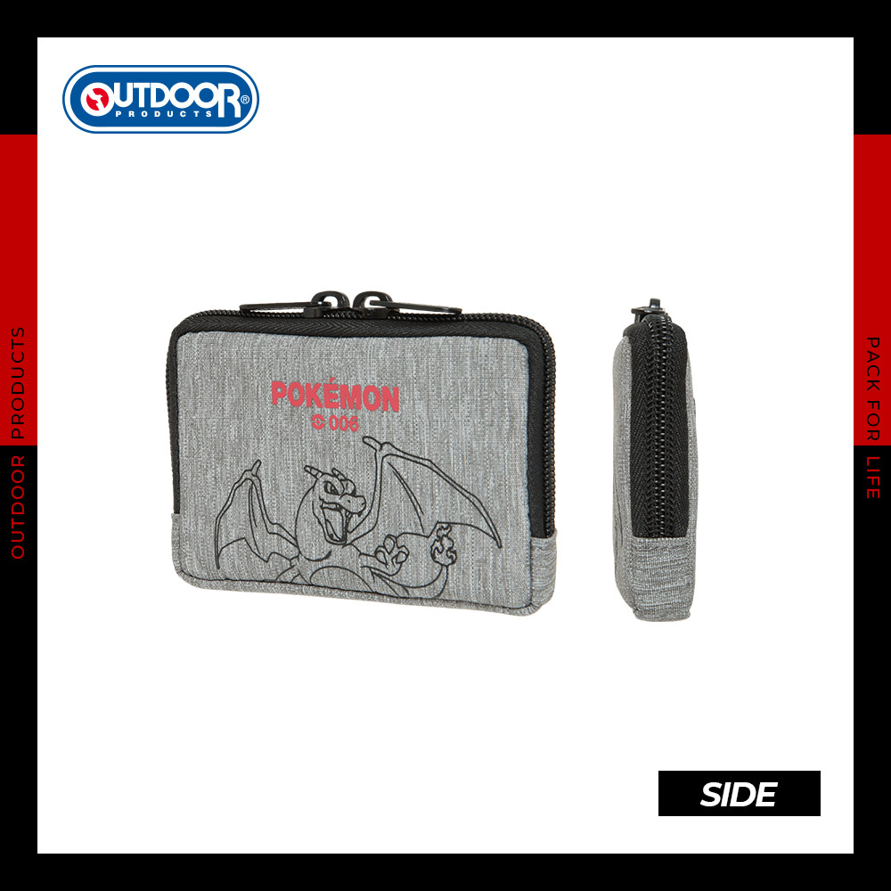 【OUTDOOR】寶可夢Pokemon-噴火龍零錢包-灰色 ODGO22E06GY