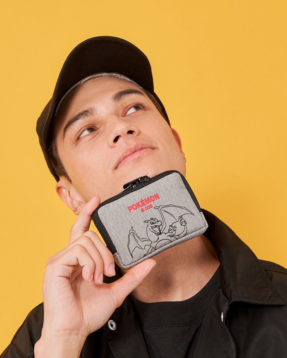 【OUTDOOR】寶可夢Pokemon-噴火龍零錢包-灰色 ODGO22E06GY