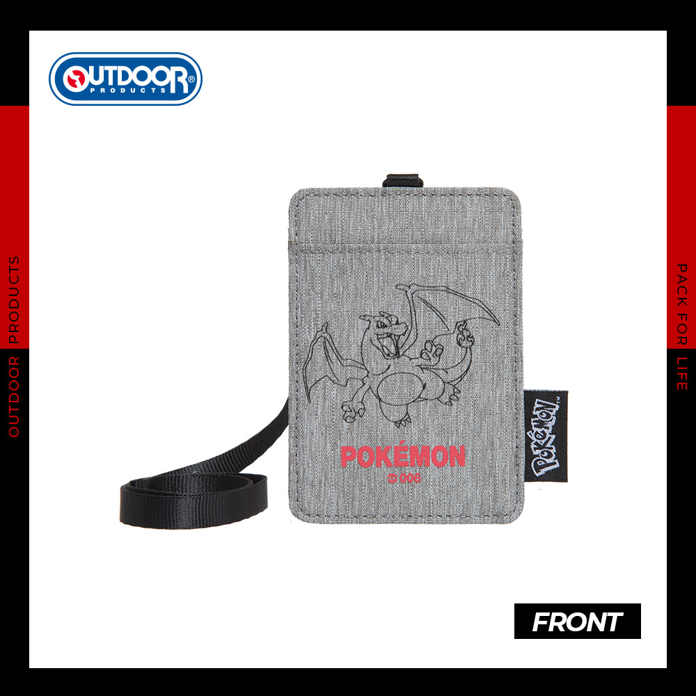 【OUTDOOR】寶可夢Pokemon-噴火龍票卡證件套-灰色 ODGO22E07GY