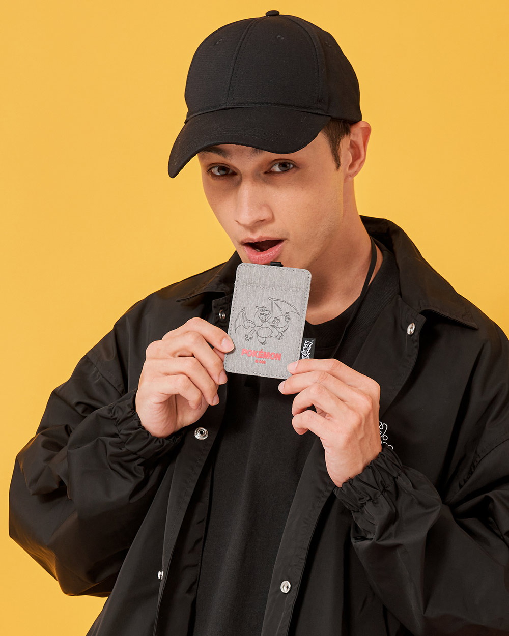 【OUTDOOR】寶可夢Pokemon-噴火龍票卡證件套-灰色 ODGO22E07GY