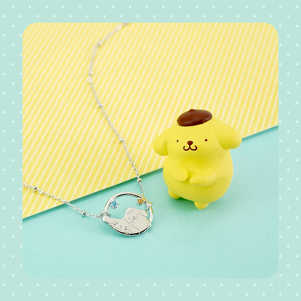 Pudding Dog Xila Friends Series - Pudding Dog Big Ear Dog Friends Sterling Silver Necklace - Necklaces - Sterling Silver Silver