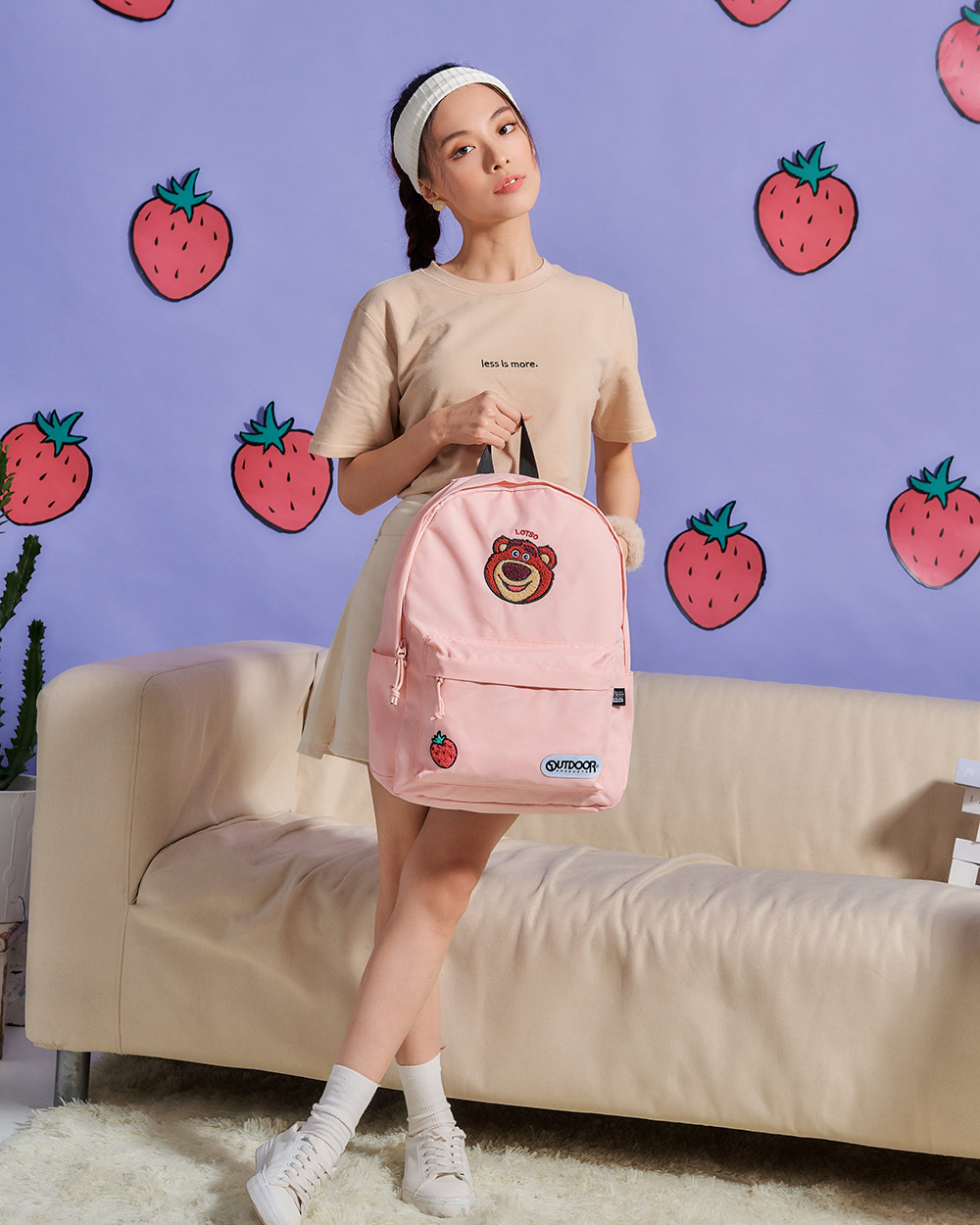 【OUTDOOR】迪士尼Disney-熊抱哥後背包-大-粉紅色 ODDY22L01PK