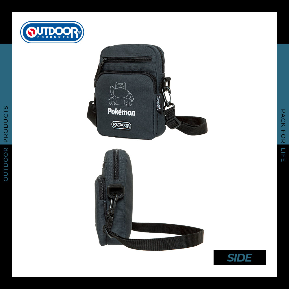 【OUTDOOR】寶可夢Pokemon夜光卡比獸直式側背包-碳灰色 ODGO22O03CL