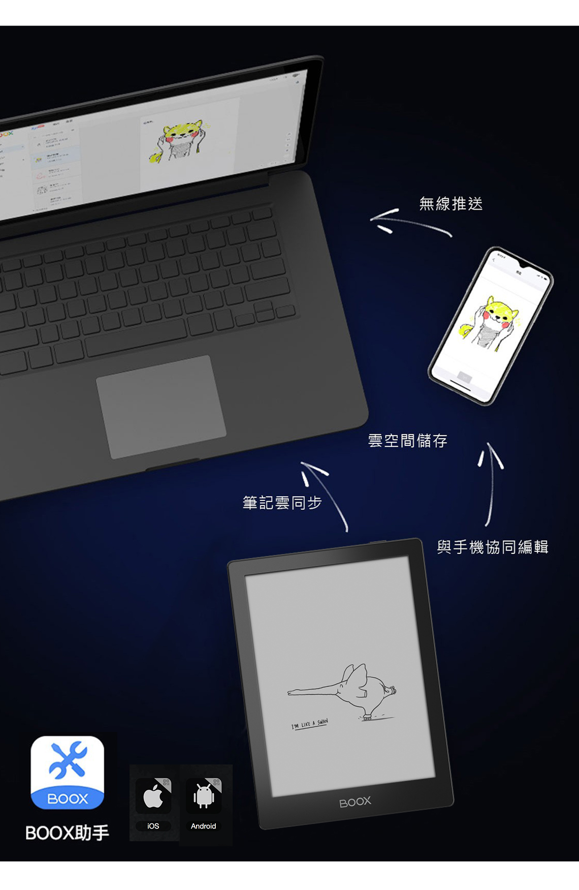*BOOXBOOX助手Android筆記雲同步 LIKE A SWANBOOX無線推送雲空間儲存與手機協同編輯