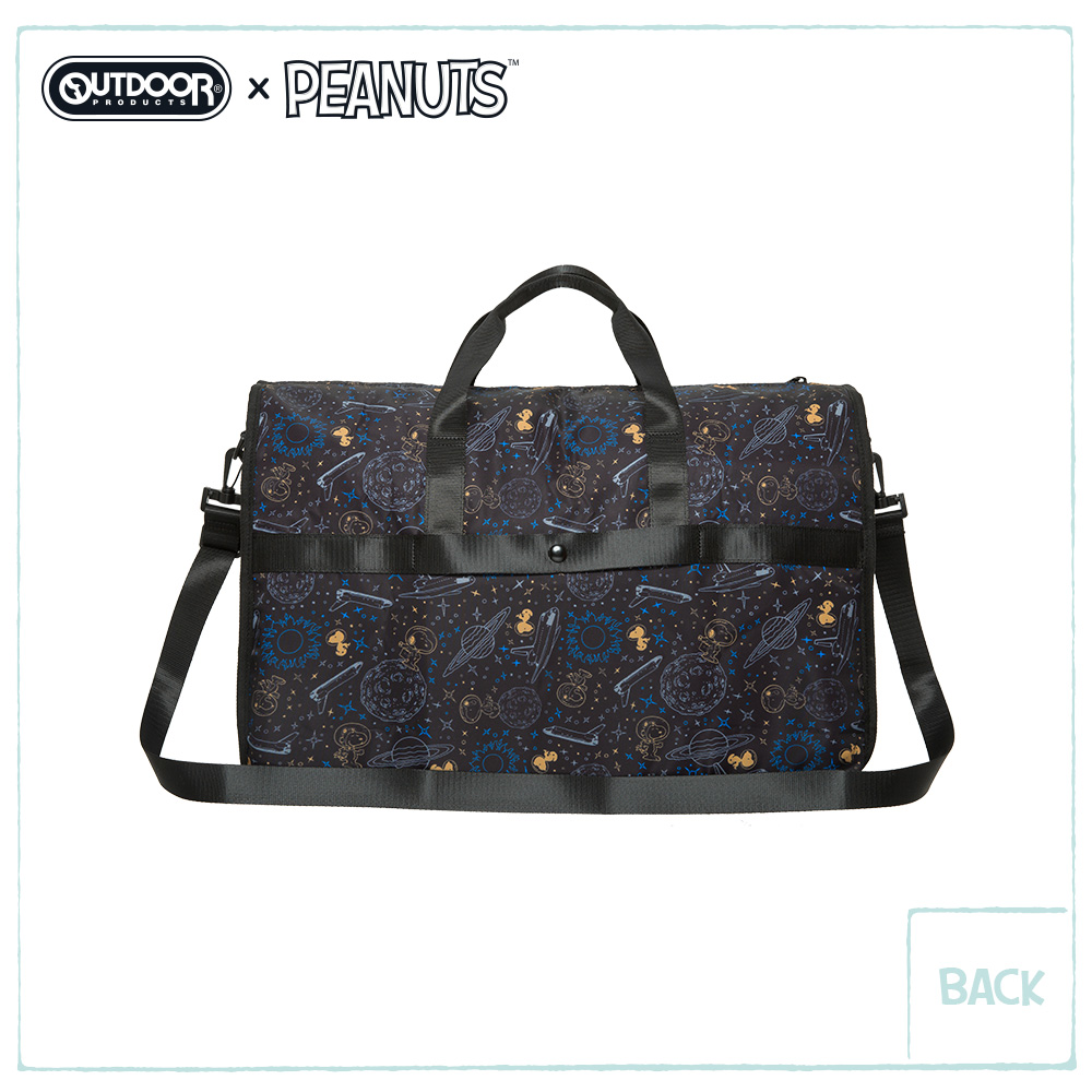 【OUTDOOR】SNOOPY聯名款太空人系列折疊旅行袋-黑色 ODP21E21BK