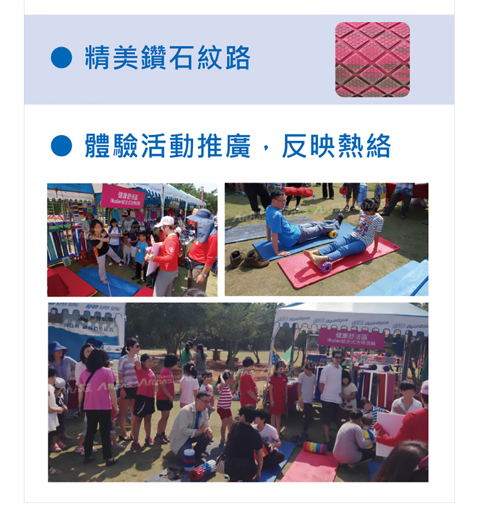 精美鑽石紋路體驗活動推廣,反映熱絡健康舒活 SUPER 戶外 健康舒活區