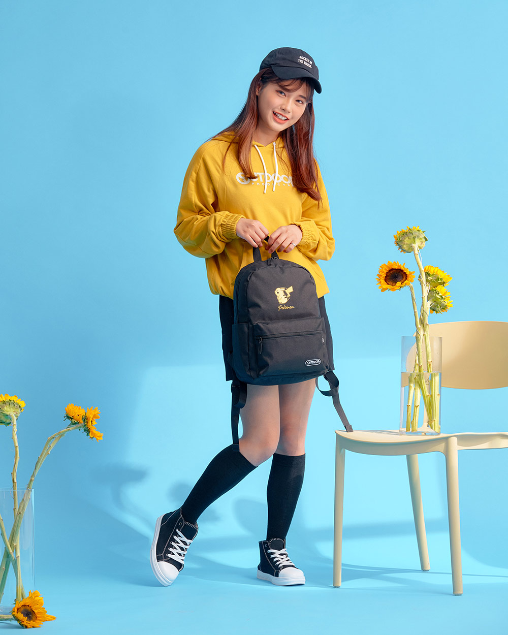 【OUTDOOR】寶可夢Pokemon-金典皮卡丘後背包-黑色 ODGO22S01BK