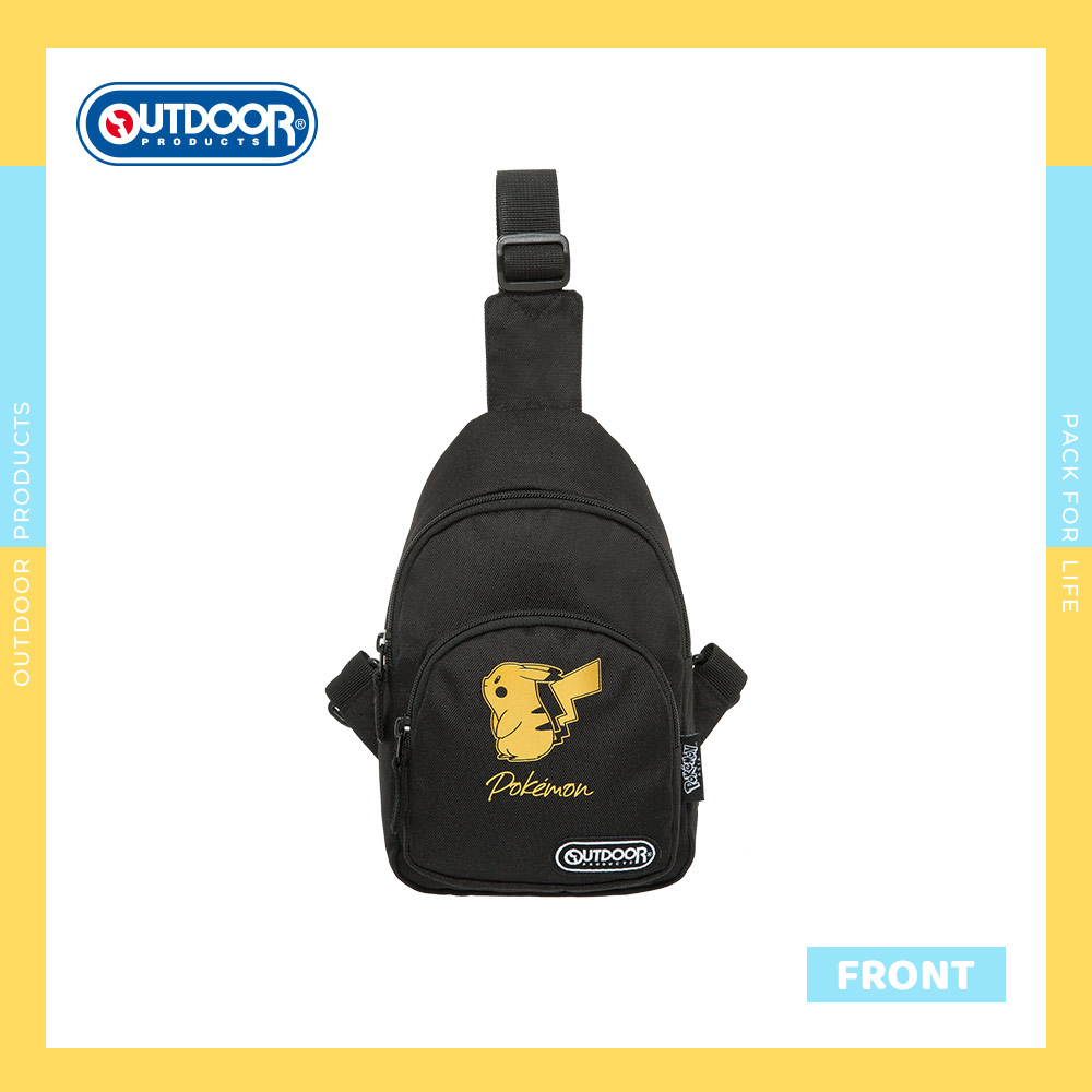 【OUTDOOR】寶可夢Pokemon-金典皮卡丘單肩包-黑色 ODGO22S02BK