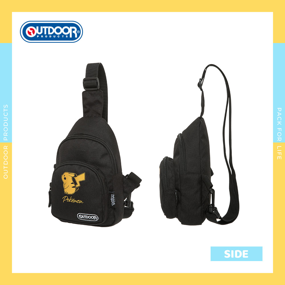 【OUTDOOR】寶可夢Pokemon-金典皮卡丘單肩包-黑色 ODGO22S02BK
