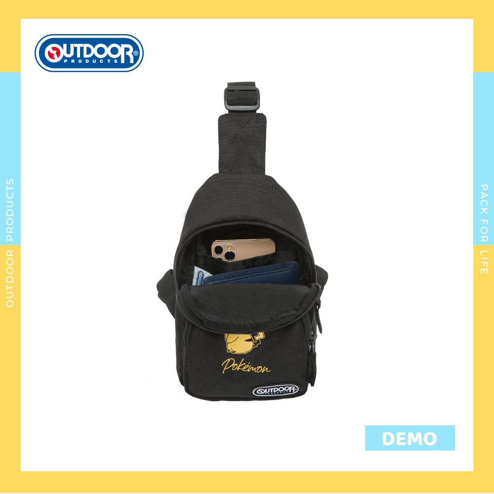 【OUTDOOR】寶可夢Pokemon-金典皮卡丘單肩包-黑色 ODGO22S02BK