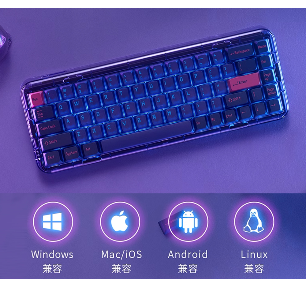 Esc%4BackspaceHomeTabQWERTYUPDelCaps LockASDFGHJKL11EnterPageShiftZCBNShiftPagedownCtrlSystemAltWindowsMac/CtrlAndroidALinux兼容兼容兼容兼容