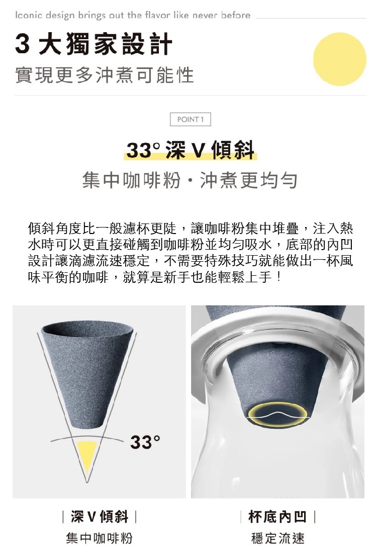 【超值組合】cerapottta純萃濾杯/免濾紙環保咖啡濾杯+TAMAGO系列 - 咖啡壺/手沖壺 - 陶 灰色