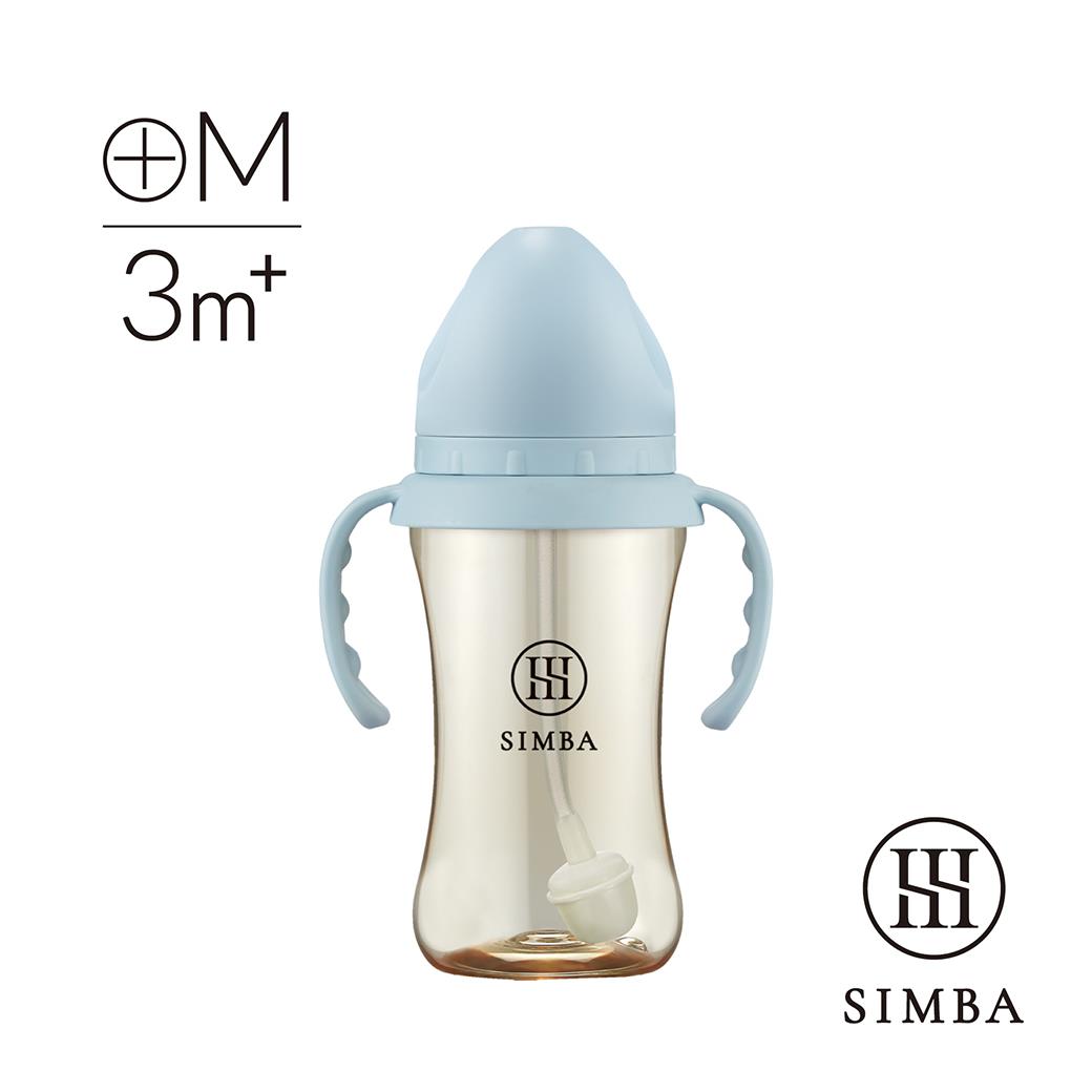 【藍色專區】小獅王辛巴 蘊蜜鉑金PPSU寬口吸管把手防脹氣奶瓶(270ml)-學飲適用