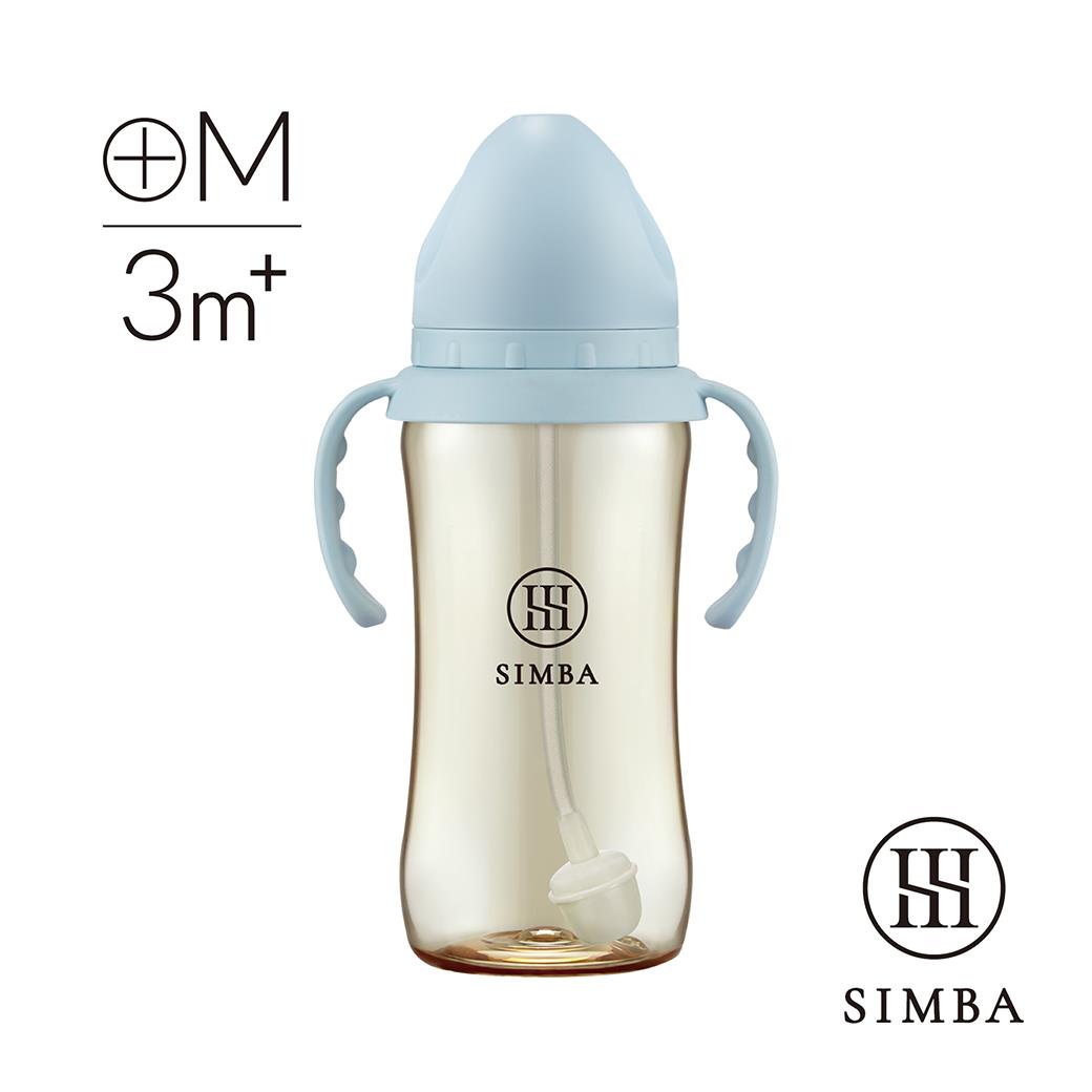 【藍色專區】小獅王辛巴 蘊蜜鉑金PPSU寬口吸管把手防脹氣奶瓶(360ml)-學飲適用