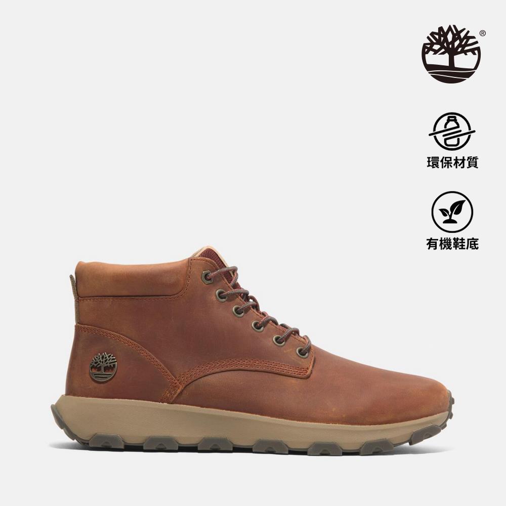 Timberland 男款暗橙色皮革中筒休閒鞋|A69MNEJD