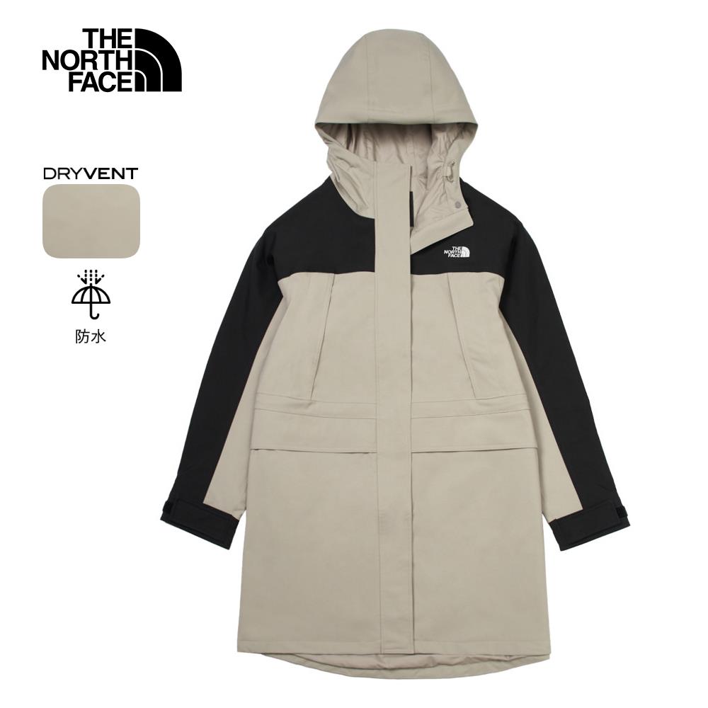 The North Face北面女款灰色防水透氣連帽衝鋒衣｜87W35IF