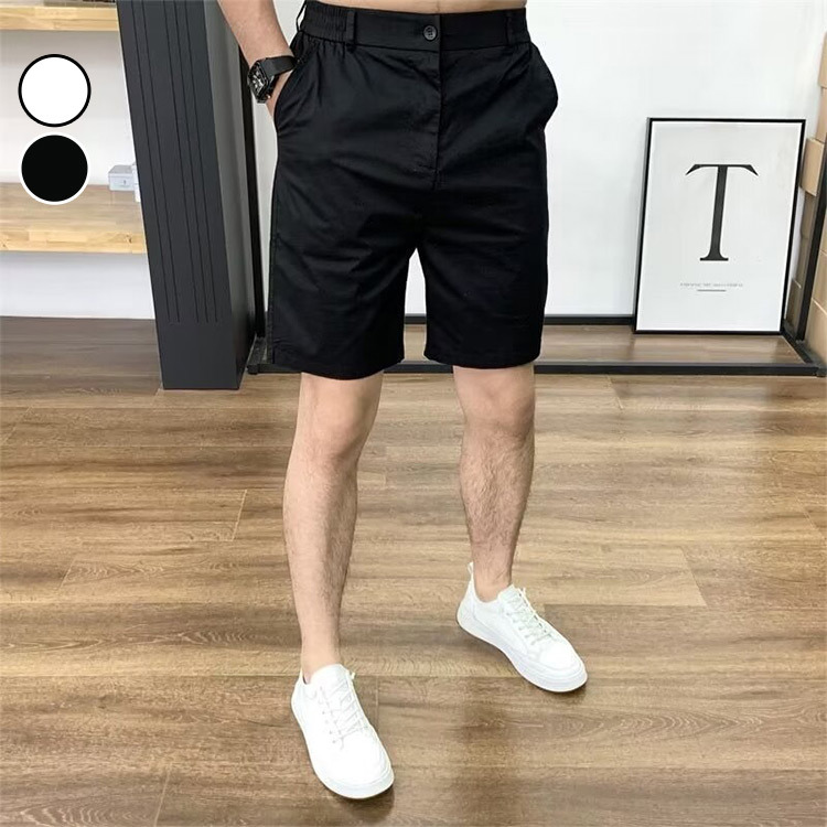 短褲 休閒素色短褲 休閒 舒適 百搭 素色 素面 修身 基本款 五分褲 加大尺碼 台灣出貨【NTJ5462】