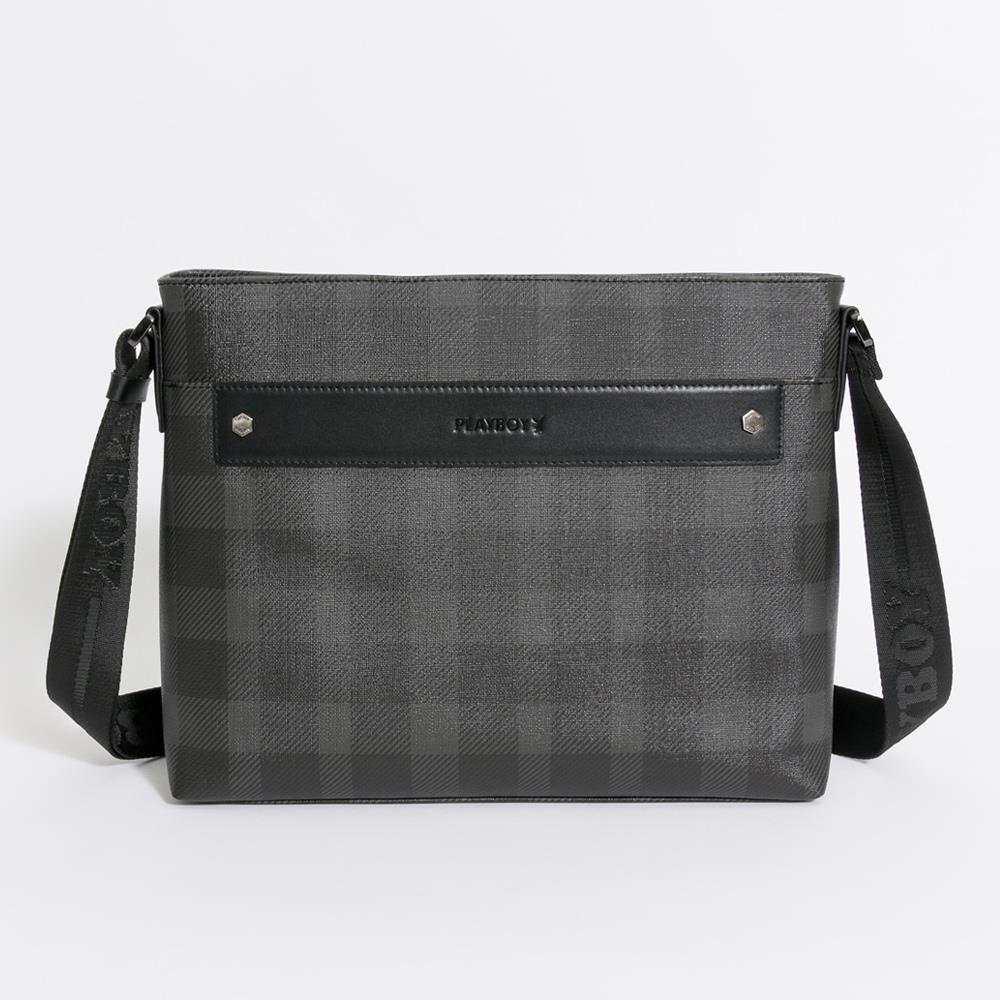 💼Father’s Day 限時特惠｜PLAYBOY 下沉式斜背包-橫式 New century系列 - 灰色(131-0104-05-7)