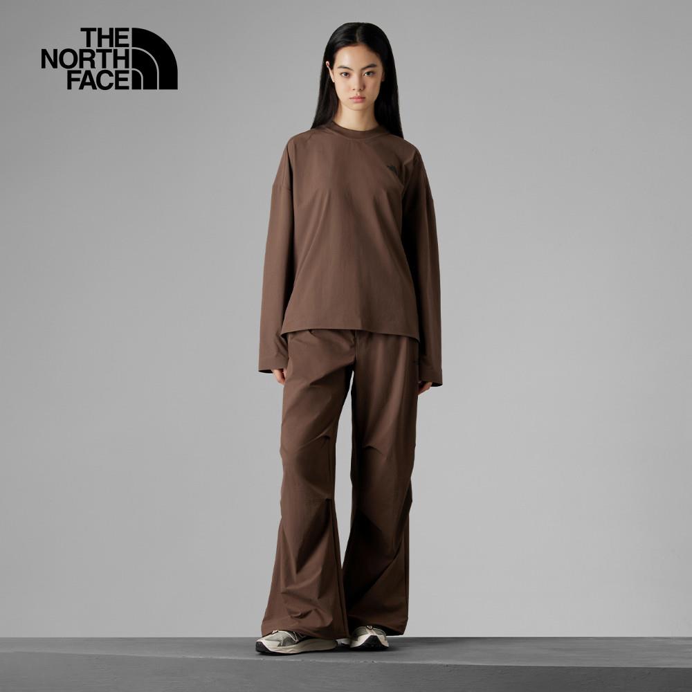 The North Face北面UE女款棕色DWR防潑水舒適透氣長袖T恤｜89H21OI