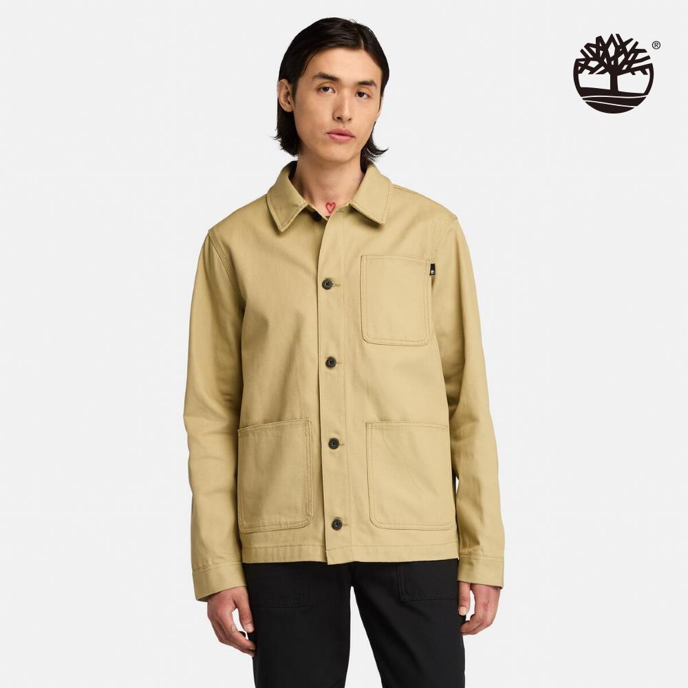 【網路限定】Timberland 男款檸檬黃帆布工裝外套|A2PB1DH4