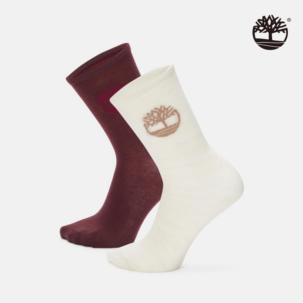 Timberland 中性雙色中筒襪兩入組|A5Z8XI30