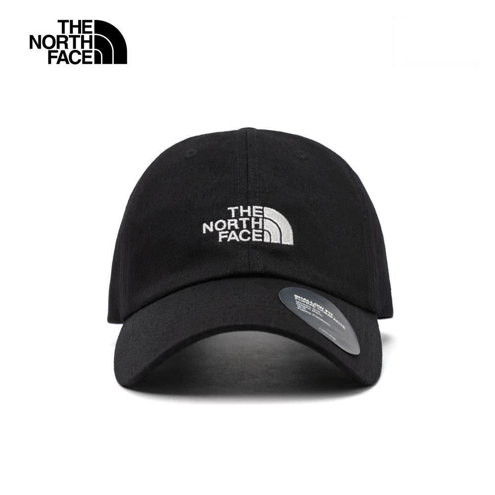 The North Face北面男女款黑色簡約LOGO休閒運動帽|7WHOJK3