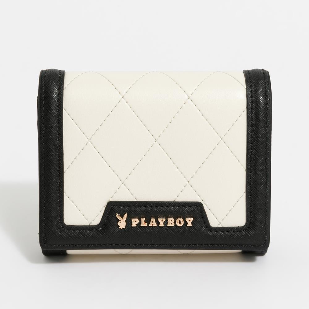 PLAYBOY 短夾 Limelight系列 - 黑白色(542-5814-01-2)
