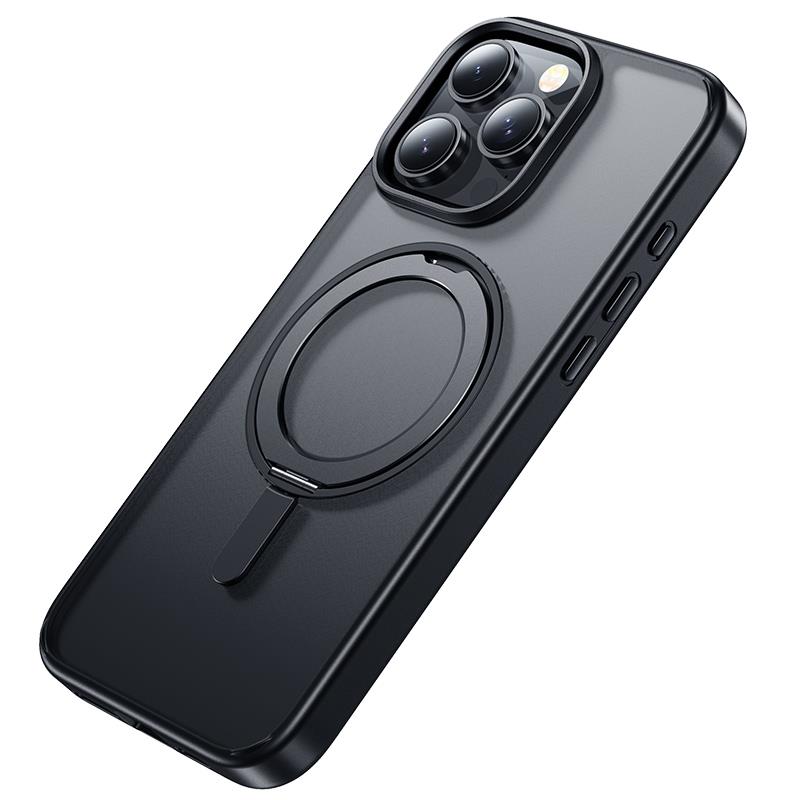 【hoco.浩酷】iP16 Pro Max 旋轉磁吸支點殼 (AS1)(黑色/透明)