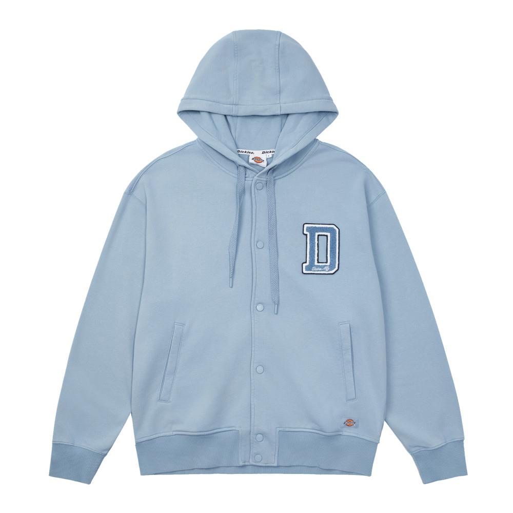 Dickies男款淺灰藍水洗設計胸前刺繡Logo休閒連帽外套|DK0A87F5C99