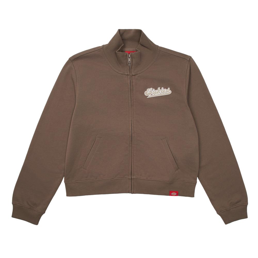 Dickies女款蘑菇棕羅紋立領胸前品牌刺繡Logo短版外套|DK0A87DQMR1