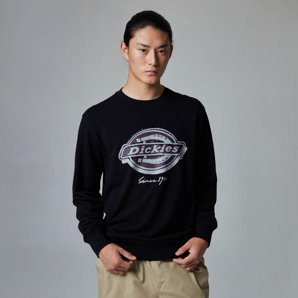 Dickies男款黑色胸前大尺寸品牌Logo圖案印花大學T|DK0A87E8BLK